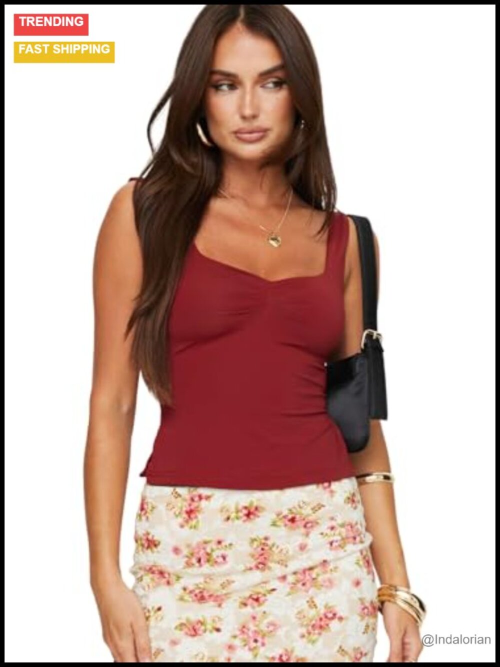 Slim Fitting V Neck Tank Top Pinched Bust Stretch Lined